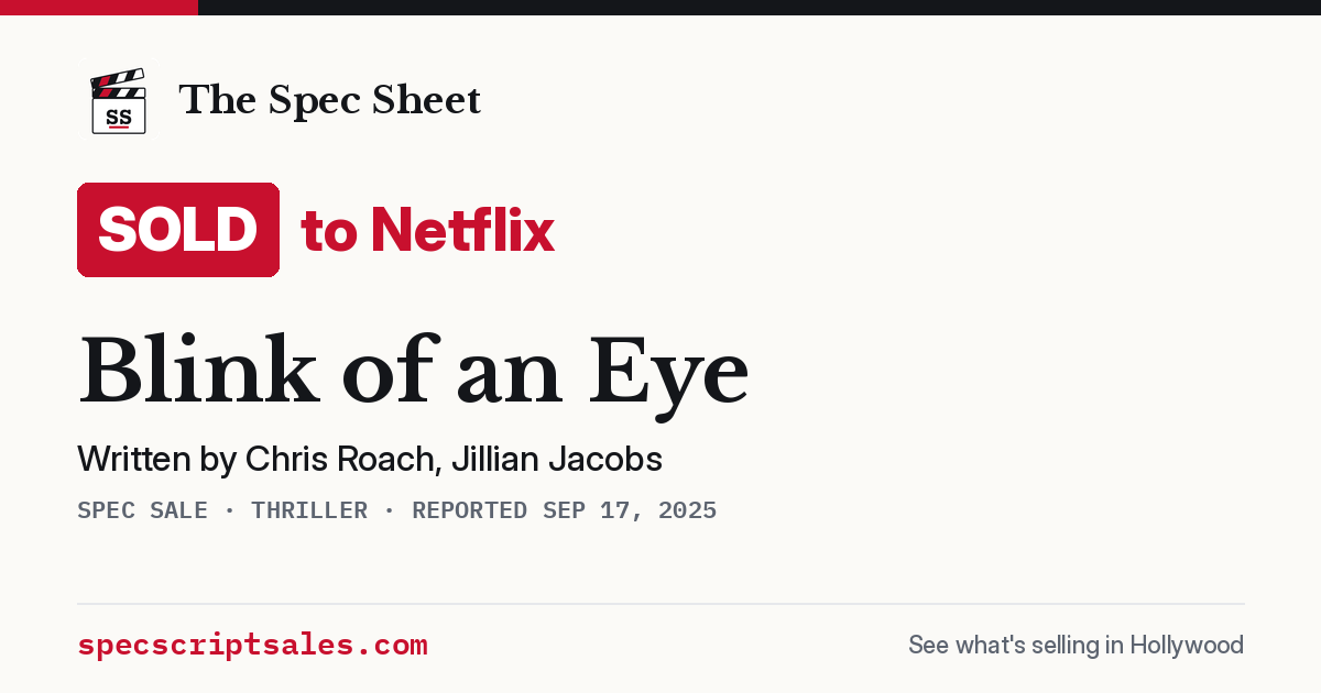 Share card: Blink of an Eye sold to Netflix