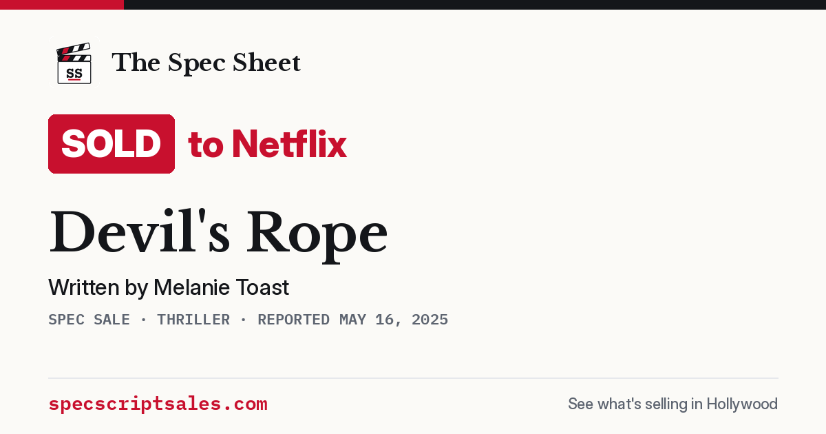 Share card: Devil's Rope sold to Netflix