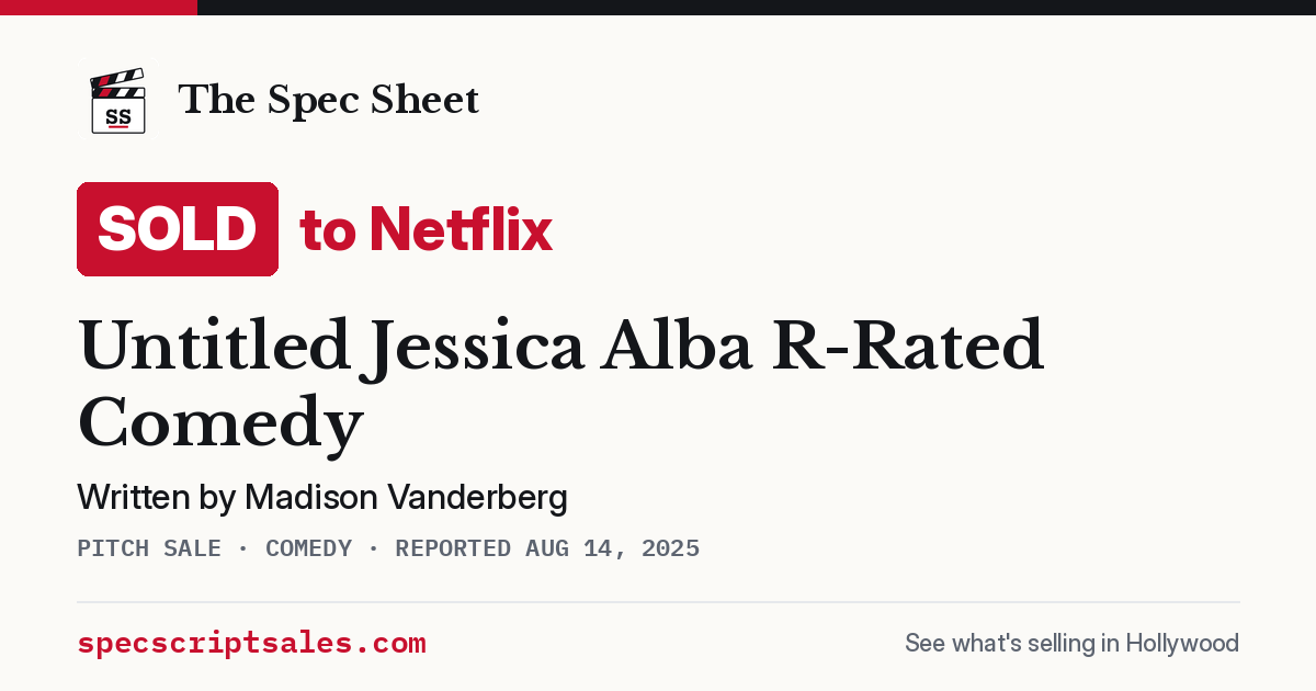 Share card: Untitled Jessica Alba R-Rated Comedy sold to Netflix