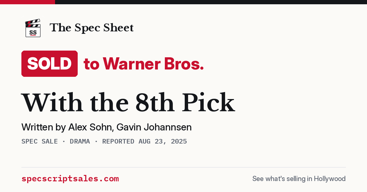 Share card: With the 8th Pick sold to Warner Bros.